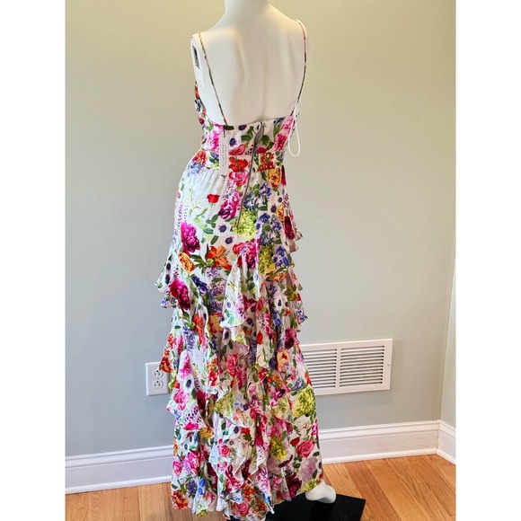 Alice + Olivia Hayden Ruffled Floral Maxi Dress. Size 0 - Picture 7 of 10